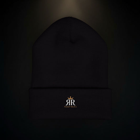 Embroidered Classic Cuffed Beanie – Minimal Crown Logo Winter Hat