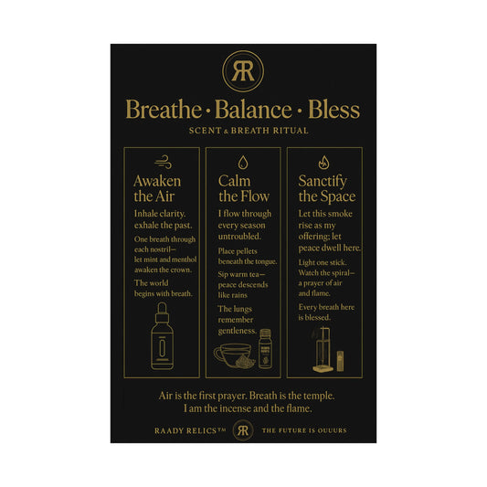 Raady Relics Logo Matte Poster — Black & Gold Vertical Wall Art