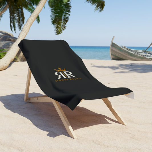 Beach Towel — Black Luxury 'RR' Logo Towel (Ready Relics)