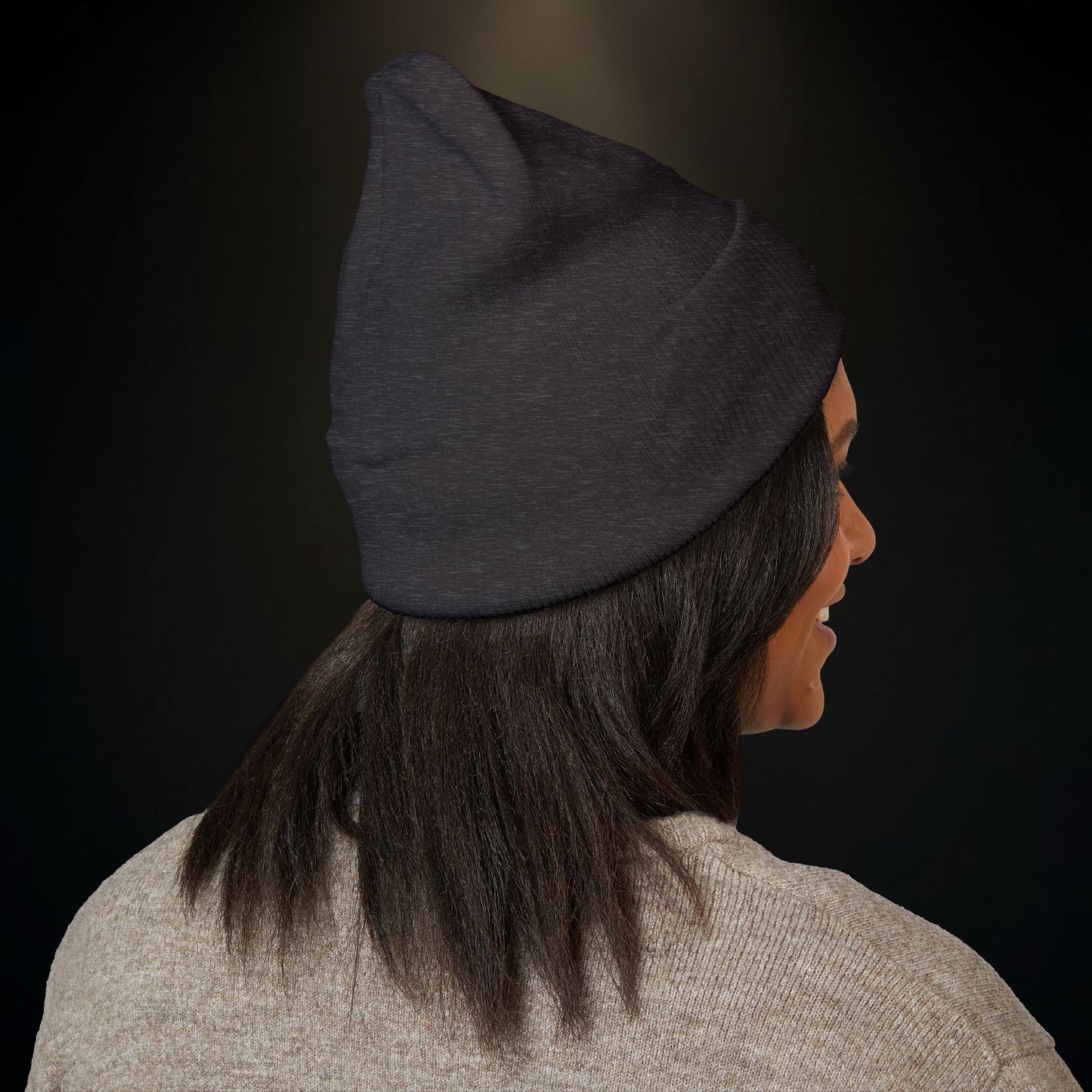 Embroidered Classic Cuffed Beanie – Minimal Crown Logo Winter Hat