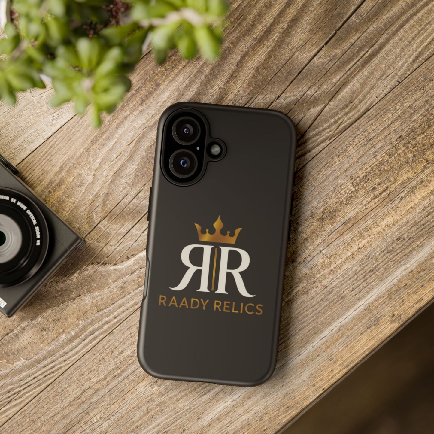 Raady Relics Crown Logo Tough Phone Case — Black Protective iPhone Cover