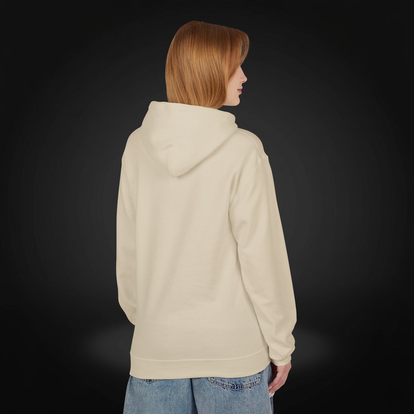 RaandJuice Logo Hoodie — Minimal White Fleece Pullover