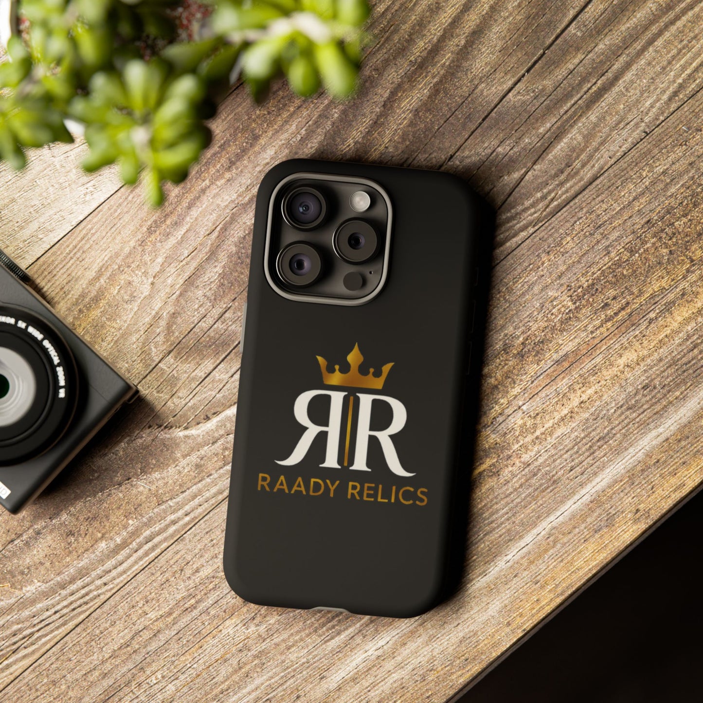 Raady Relics Crown Logo Tough Phone Case — Black Protective iPhone Cover