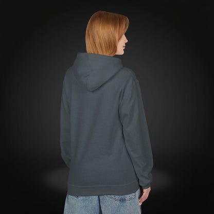 RaandJuice Logo Hoodie — Minimal White Fleece Pullover