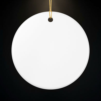 Raady Relics Gold Logo Ceramic Ornament — Round Holiday Decoration