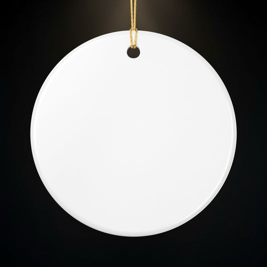 Raady Relics Gold Logo Ceramic Ornament — Round Holiday Decoration