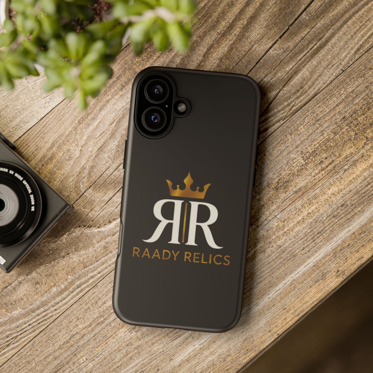 Raady Relics Crown Logo Tough Phone Case — Black Protective iPhone Cover