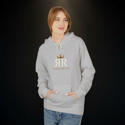 RaandJuice Logo Hoodie — Minimal White Fleece Pullover