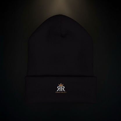 Embroidered Classic Cuffed Beanie – Minimal Crown Logo Winter Hat