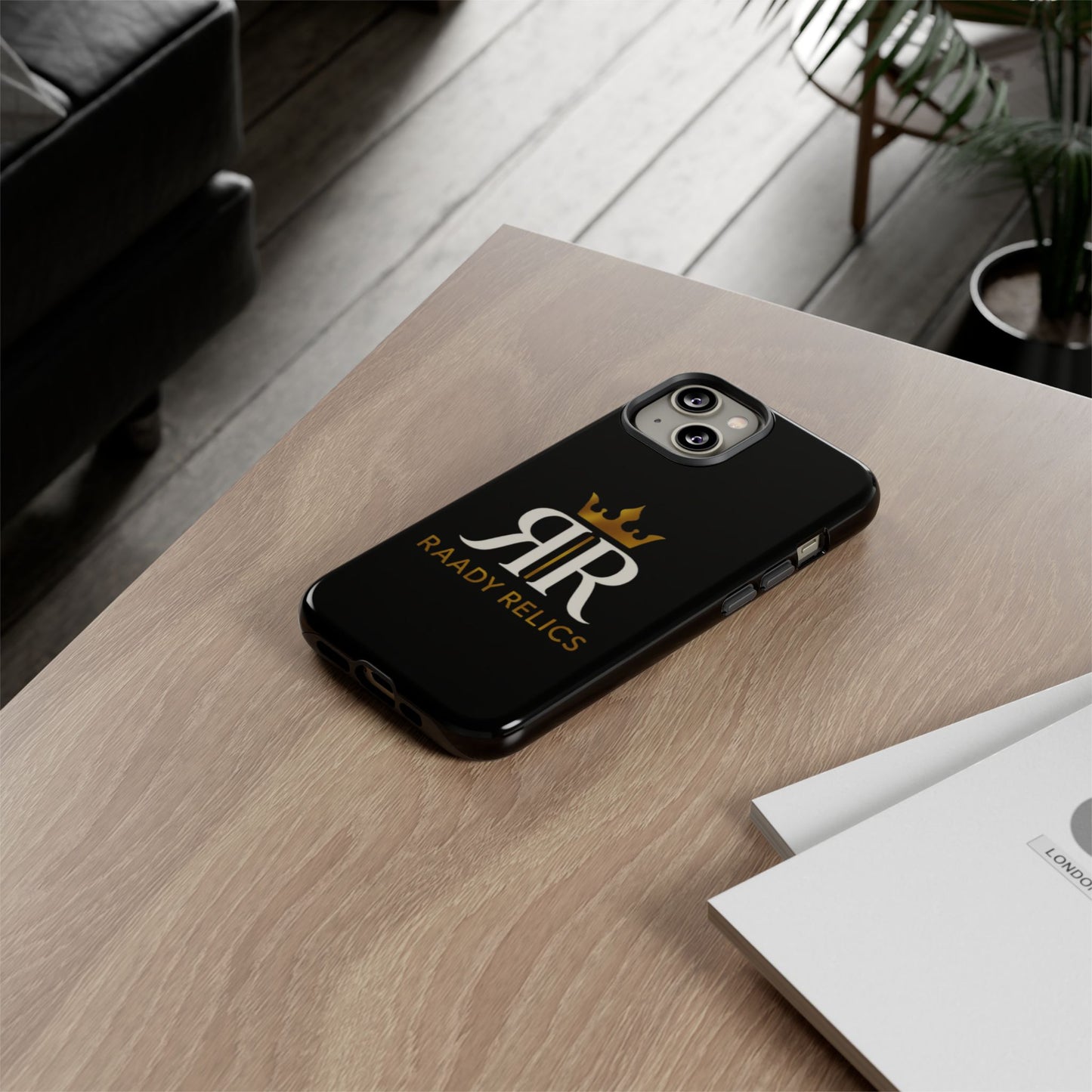 Raady Relics Crown Logo Tough Phone Case — Black Protective iPhone Cover