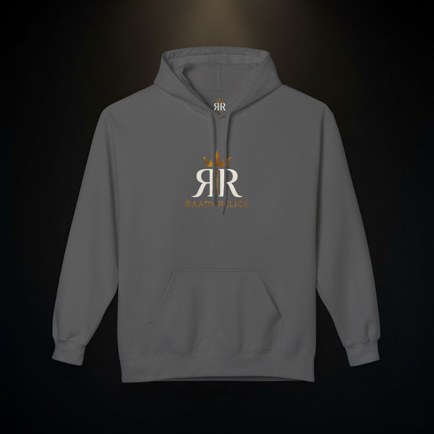 RaandJuice Logo Hoodie — Minimal White Fleece Pullover