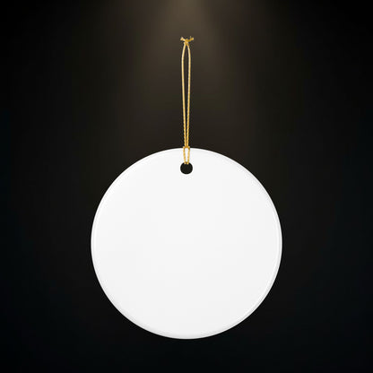 Raady Relics Gold Logo Ceramic Ornament — Round Holiday Decoration