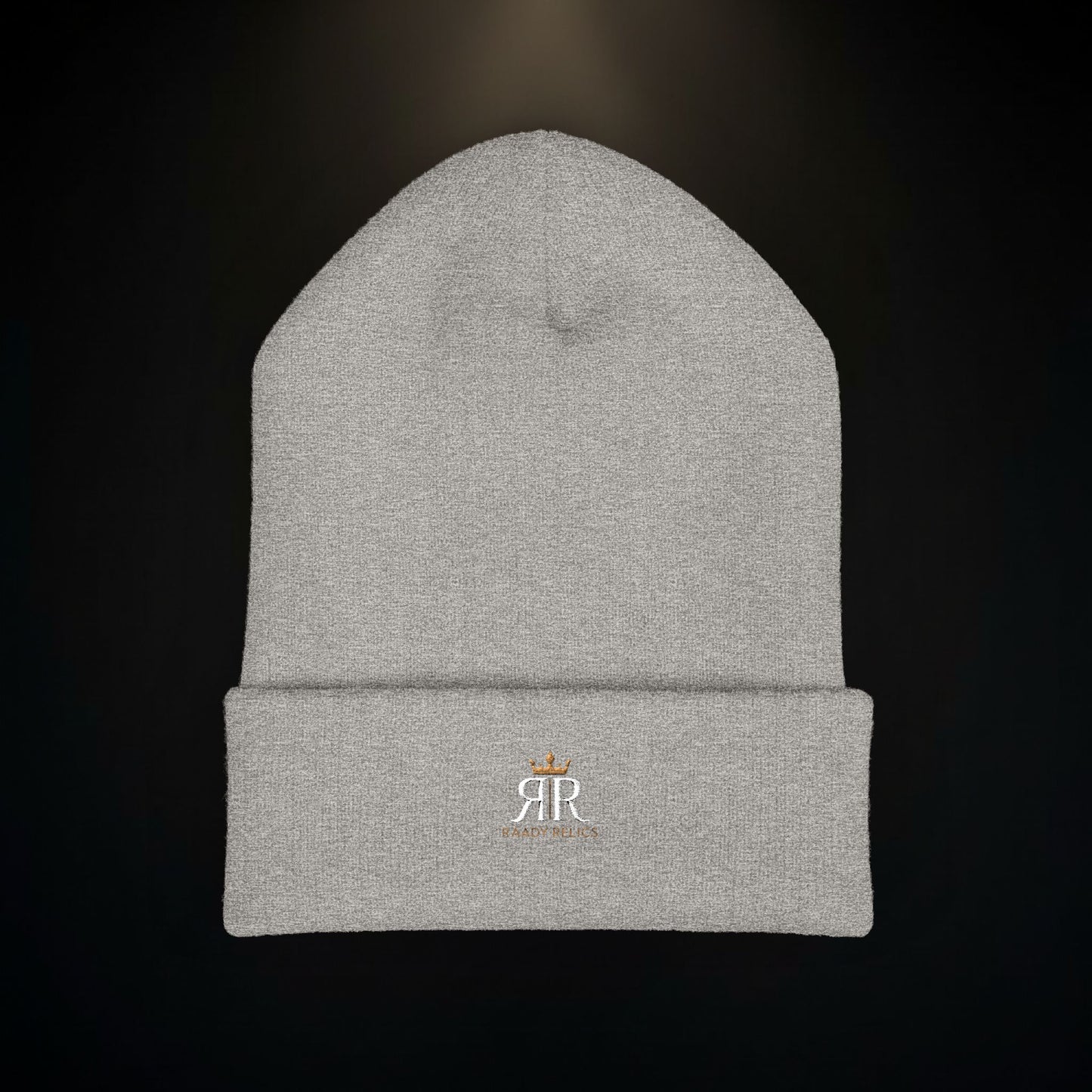 Embroidered Classic Cuffed Beanie – Minimal Crown Logo Winter Hat