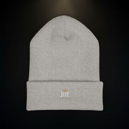 Embroidered Classic Cuffed Beanie – Minimal Crown Logo Winter Hat