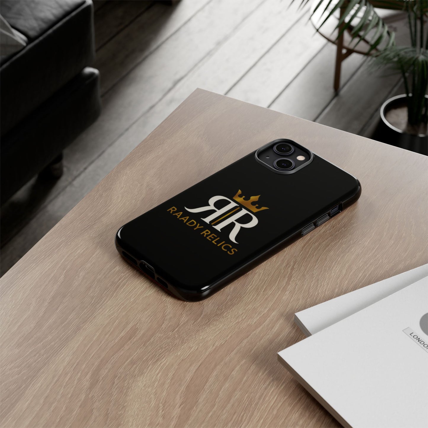 Raady Relics Crown Logo Tough Phone Case — Black Protective iPhone Cover