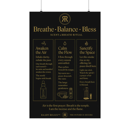 Raady Relics Logo Matte Poster — Black & Gold Vertical Wall Art