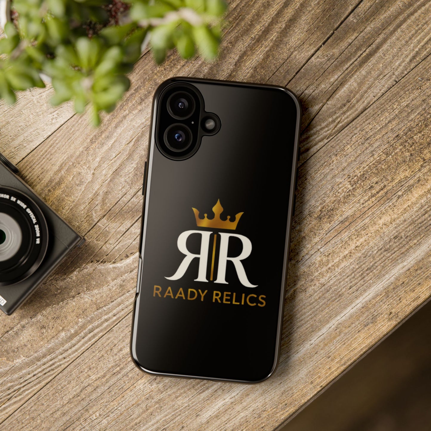 Raady Relics Crown Logo Tough Phone Case — Black Protective iPhone Cover