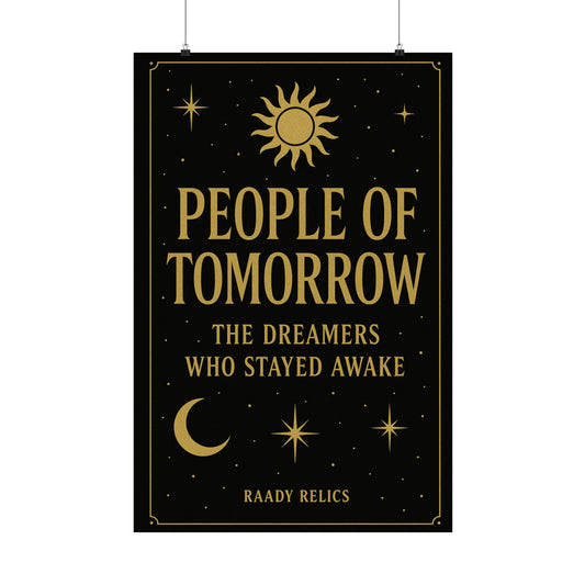 Raady Relics Logo Matte Poster — Black & Gold Vertical Wall Art