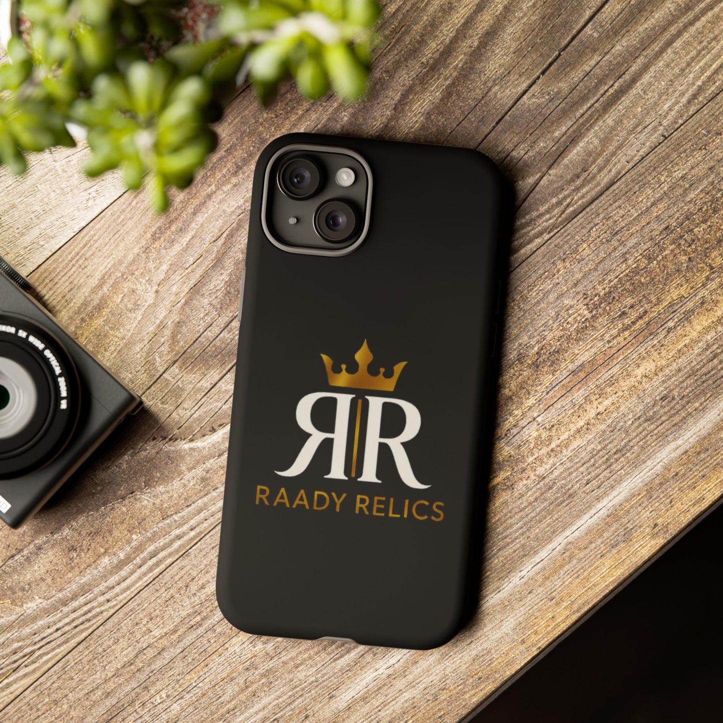 Raady Relics Crown Logo Tough Phone Case — Black Protective iPhone Cover