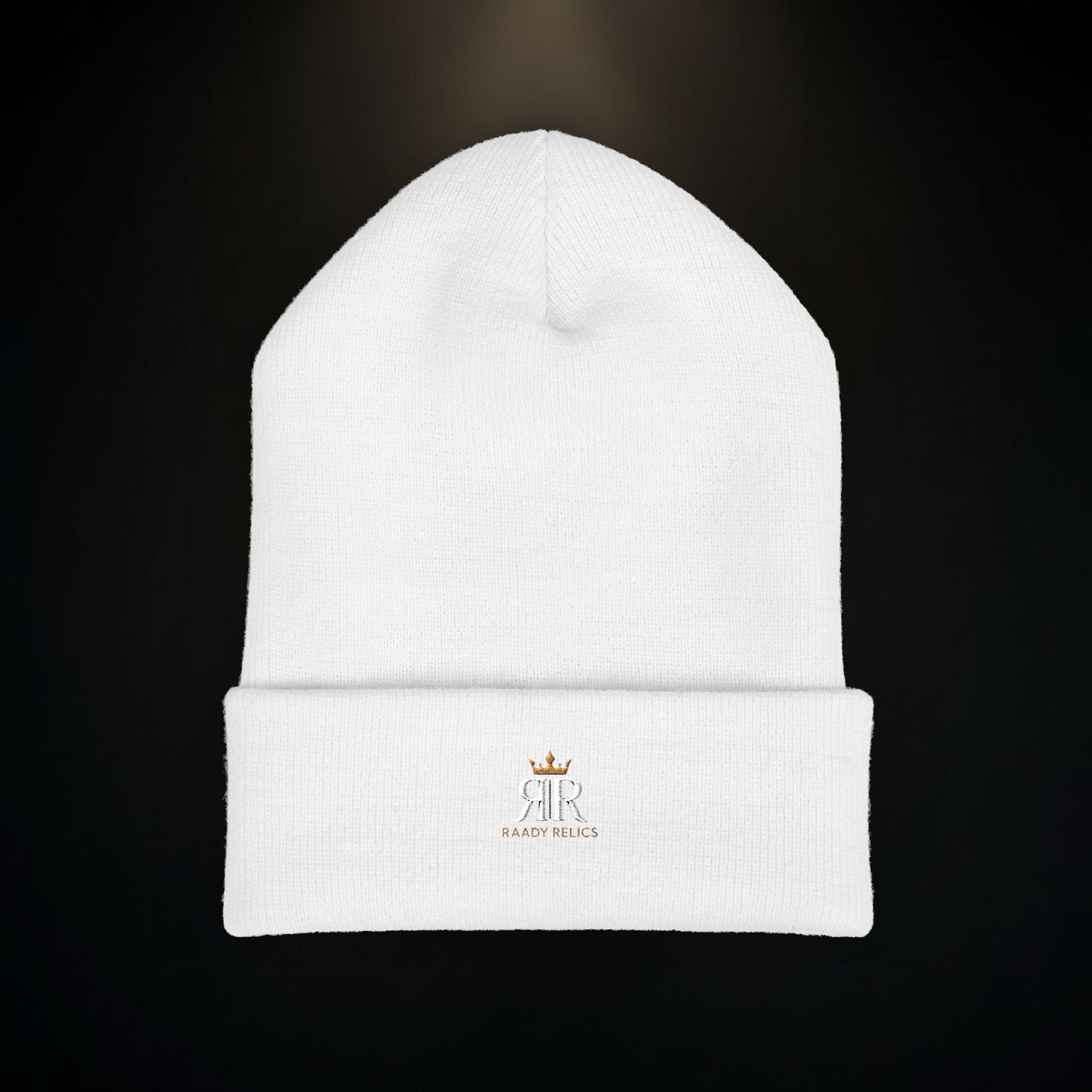 Embroidered Classic Cuffed Beanie – Minimal Crown Logo Winter Hat