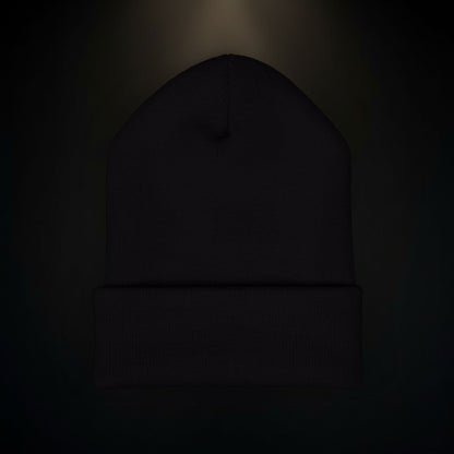 Embroidered Classic Cuffed Beanie – Minimal Crown Logo Winter Hat