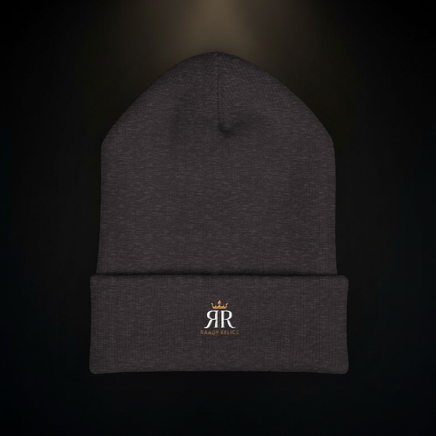 Embroidered Classic Cuffed Beanie – Minimal Crown Logo Winter Hat