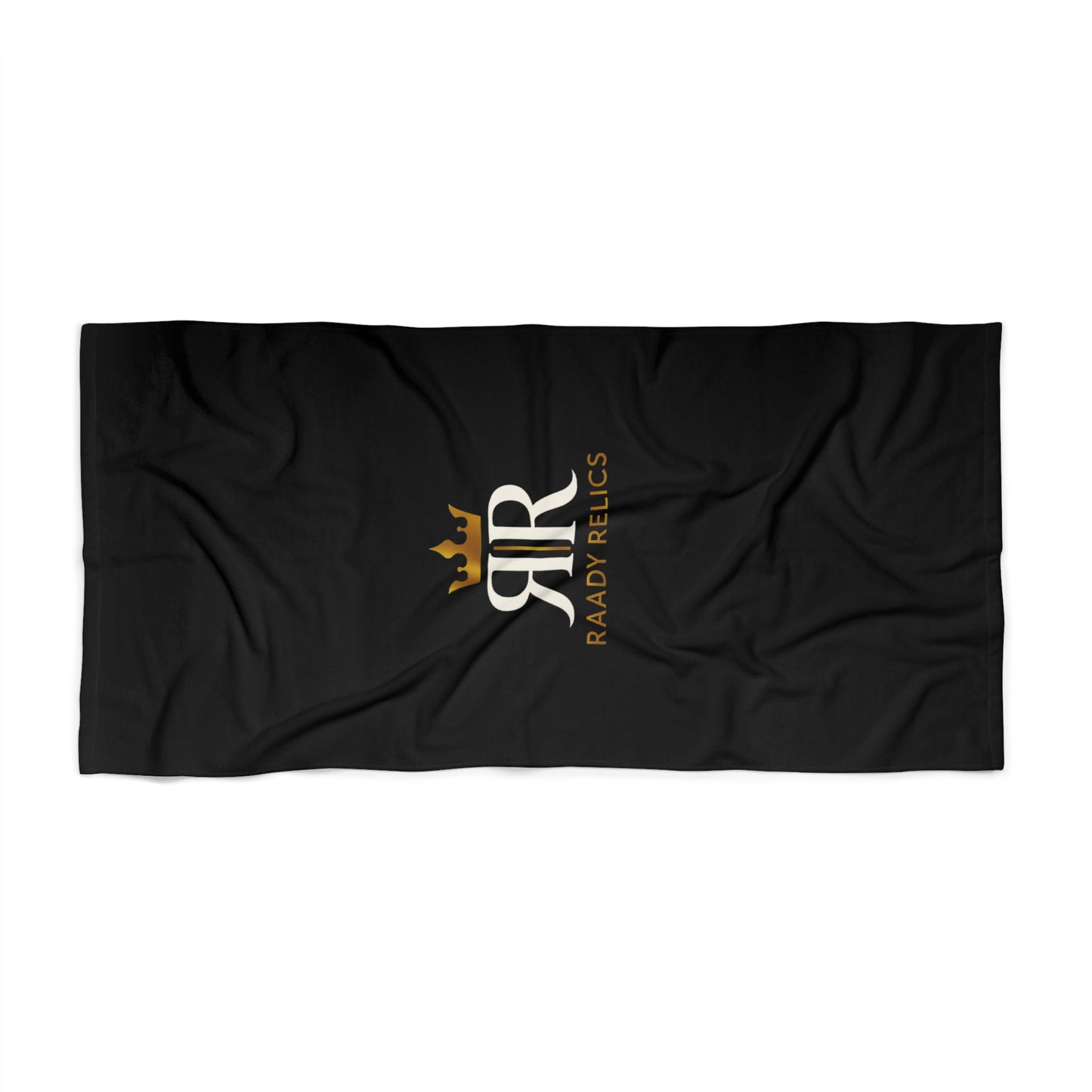 Beach Towel — Black Luxury 'RR' Logo Towel (Ready Relics)
