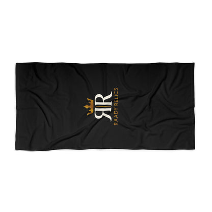 Beach Towel — Black Luxury 'RR' Logo Towel (Ready Relics)