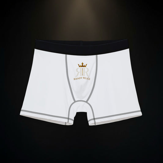 Royal Rules Men's Boxer Briefs — White Crown