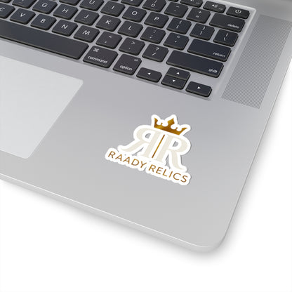 Raady Relics Gold Crown Logo Sticker — Kiss-Cut Brand Decal for Laptops & Gear