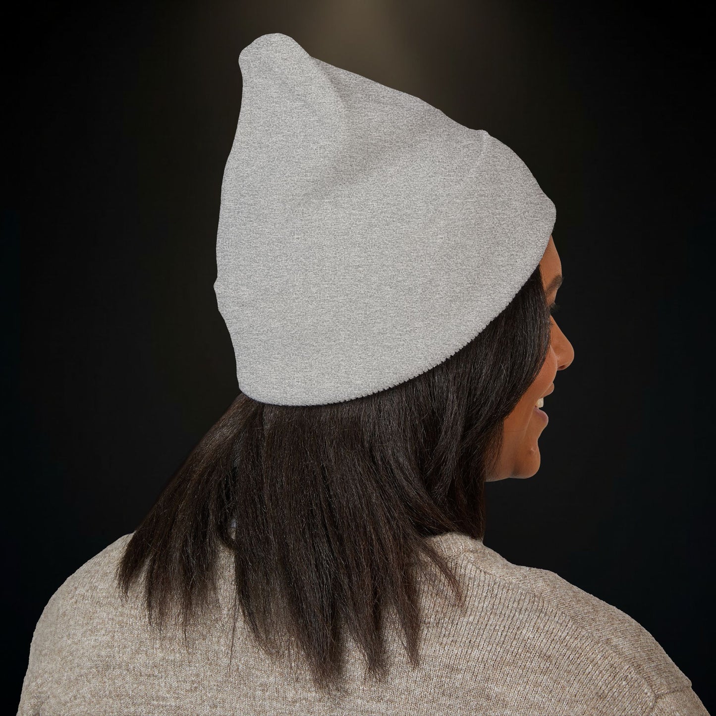 Embroidered Classic Cuffed Beanie – Minimal Crown Logo Winter Hat