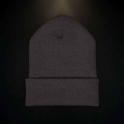 Embroidered Classic Cuffed Beanie – Minimal Crown Logo Winter Hat
