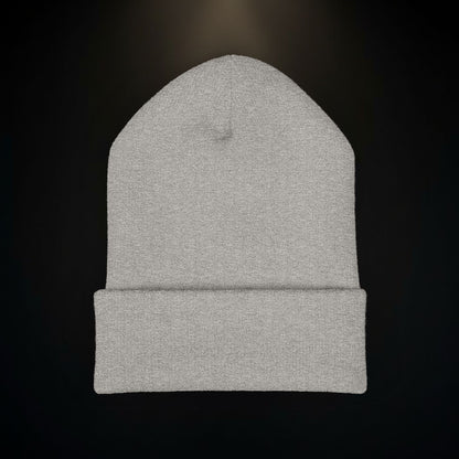 Embroidered Classic Cuffed Beanie – Minimal Crown Logo Winter Hat