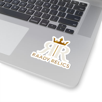 Raady Relics Gold Crown Logo Sticker — Kiss-Cut Brand Decal for Laptops & Gear
