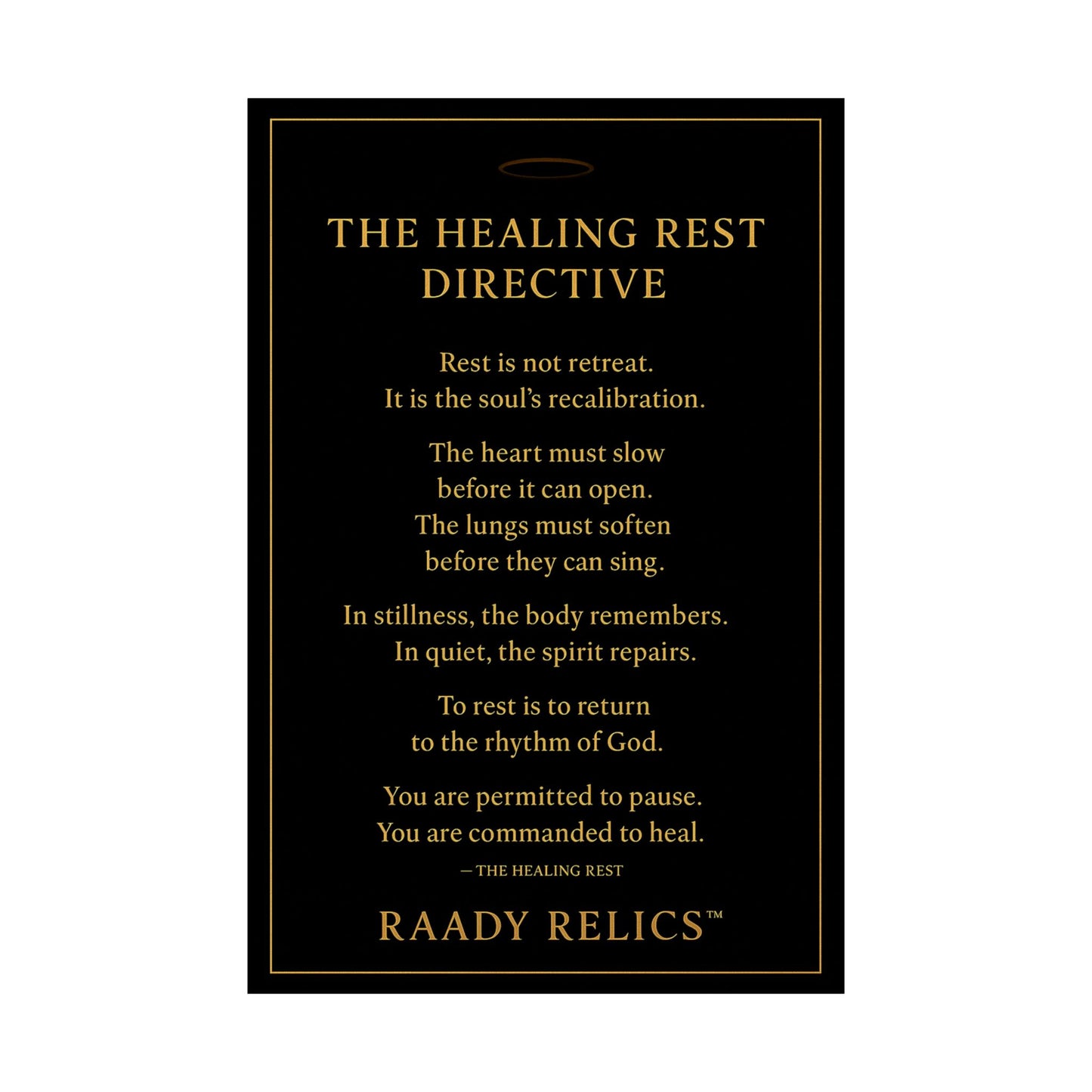 Raady Relics Logo Matte Poster — Black & Gold Vertical Wall Art
