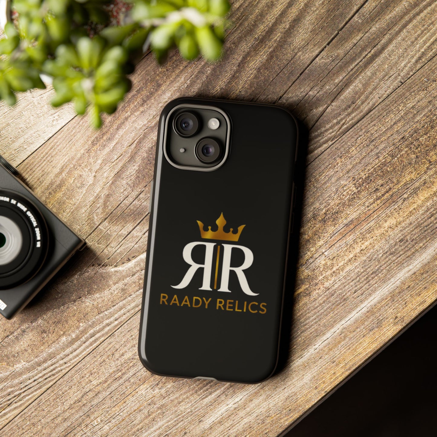 Raady Relics Crown Logo Tough Phone Case — Black Protective iPhone Cover