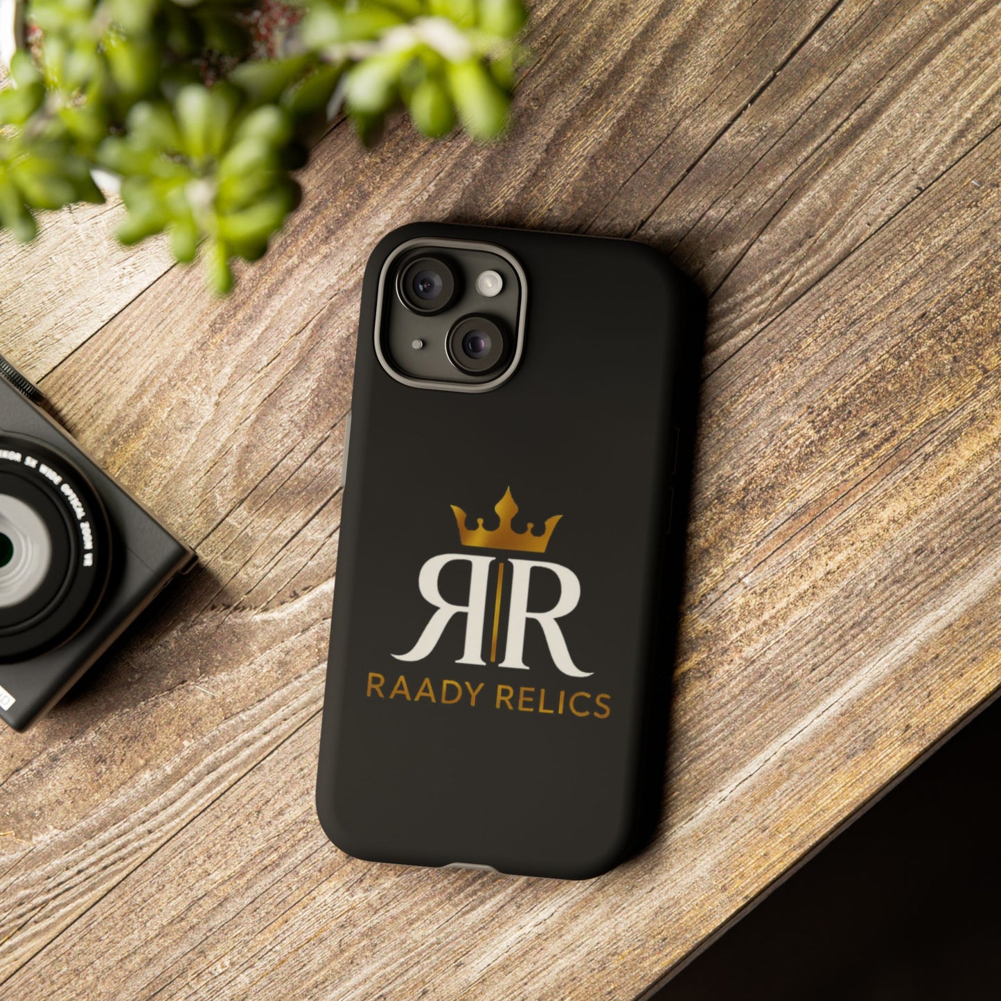 Raady Relics Crown Logo Tough Phone Case — Black Protective iPhone Cover