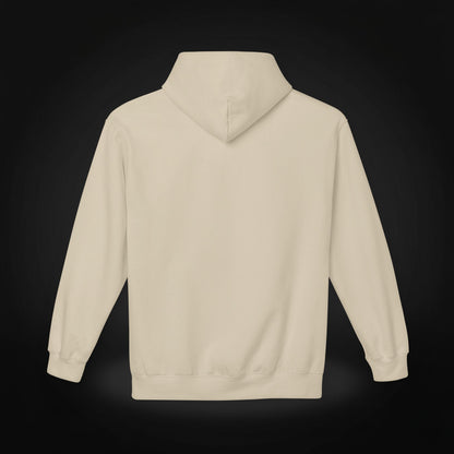 RaandJuice Logo Hoodie — Minimal White Fleece Pullover