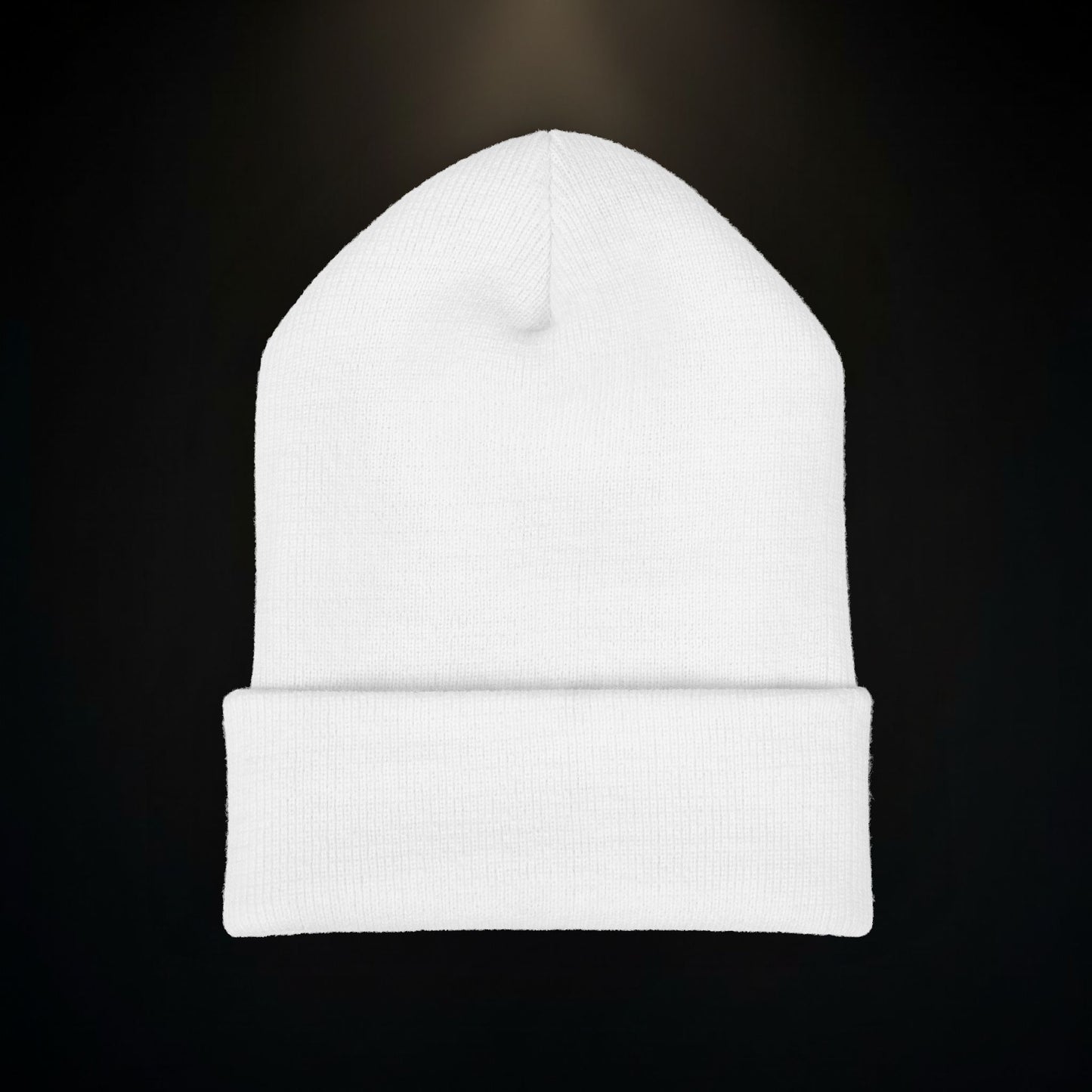 Embroidered Classic Cuffed Beanie – Minimal Crown Logo Winter Hat