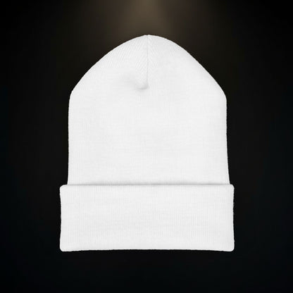 Embroidered Classic Cuffed Beanie – Minimal Crown Logo Winter Hat